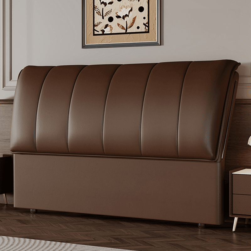 Trendy Panel Headboard in Natural Wood with No Distressing, Rectangle Shape for Queen/Full Bed, Featuring Sponge Upholstery and Standard Height - image 3