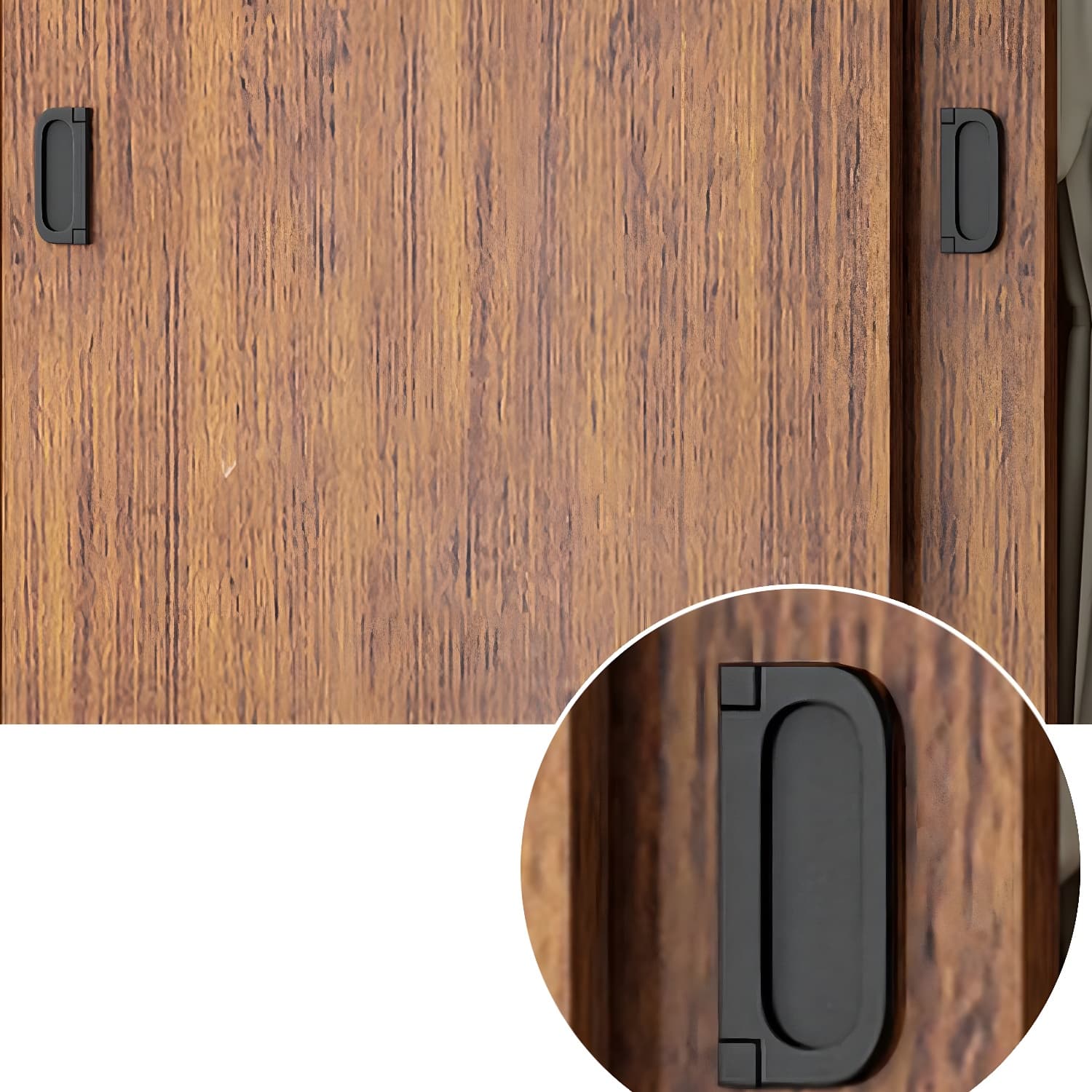Non-Adjustable Traditional Brown Wood Wardrobe Armoire with Sliding Doors and Soft Close Drawers - image 6