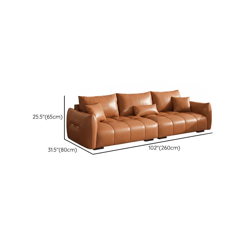 Contemporary Cocoa Standard Sofa Stain Resistant Solid Color with 2 Pillows for 5-seater/Seats 4/3-seater - image 21