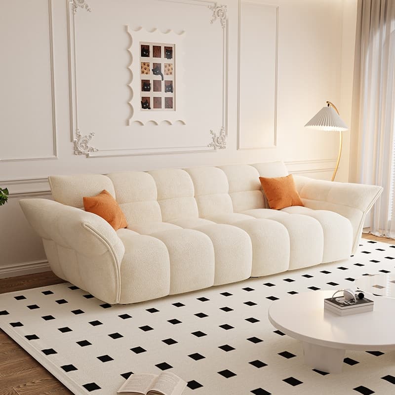 Modern Solid Color Tear Resistant Sofa Couch in Grey/Carnation/Olive Green with Seating Capacity of 5/4-seater/3-seater and 2 Pillows - image 5