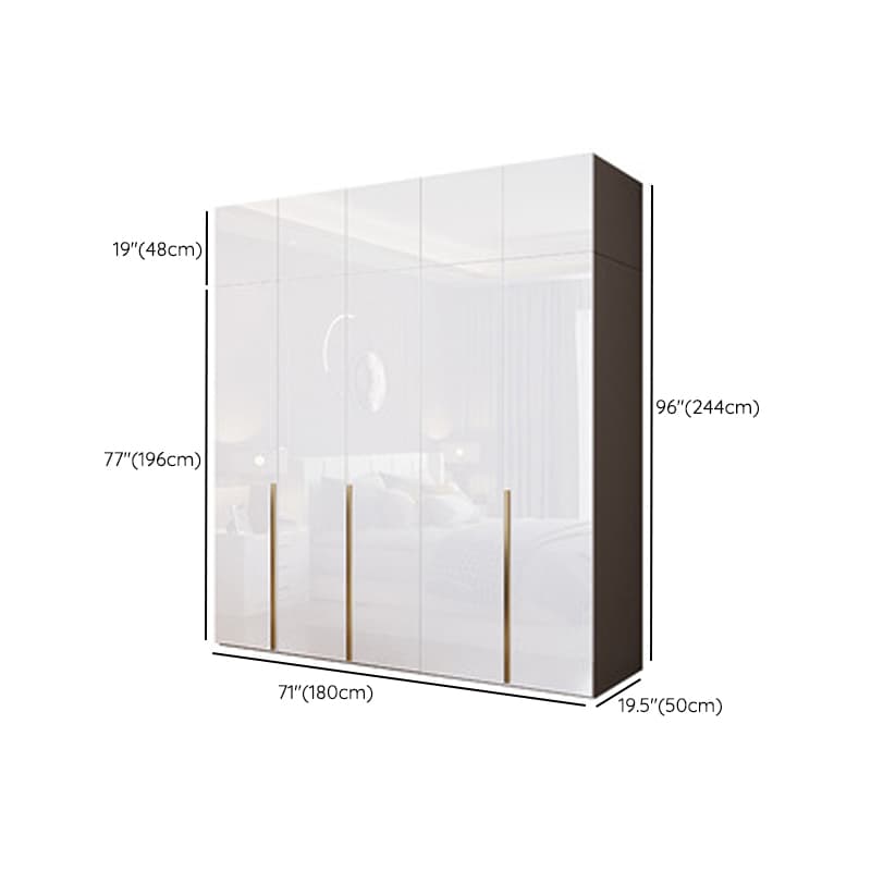Simple Freestanding Cream Manufactured Wood Cabinet Armoire with Interior Shelves, Clothing Rod & Soft Close Drawer - image 26