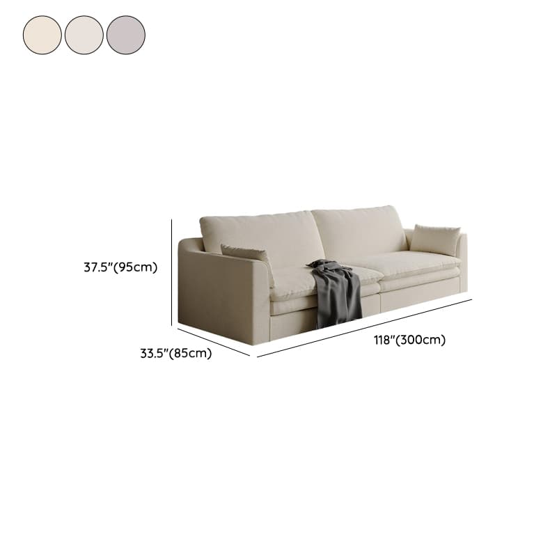 Modern Solid Color Scratch-defiant Standard Sofa in Light Gray/Emerald Green/Ivory, Seats 5/3-seater with Slipcover and 2 Pillows - image 16