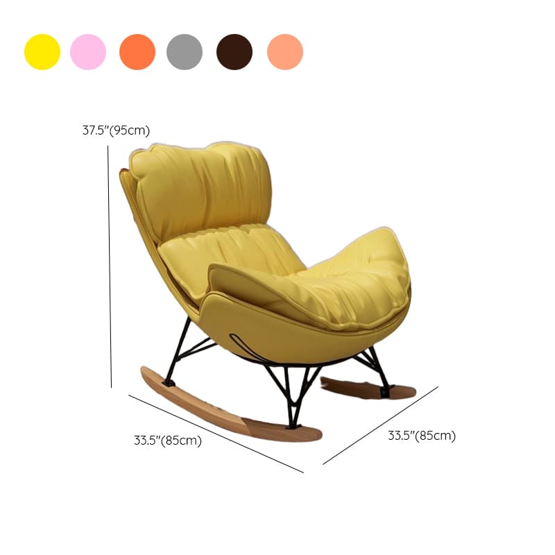 Scandinavian Upholstered Rocking Couch Chair with Padded & Anti- Dumping design - image 16