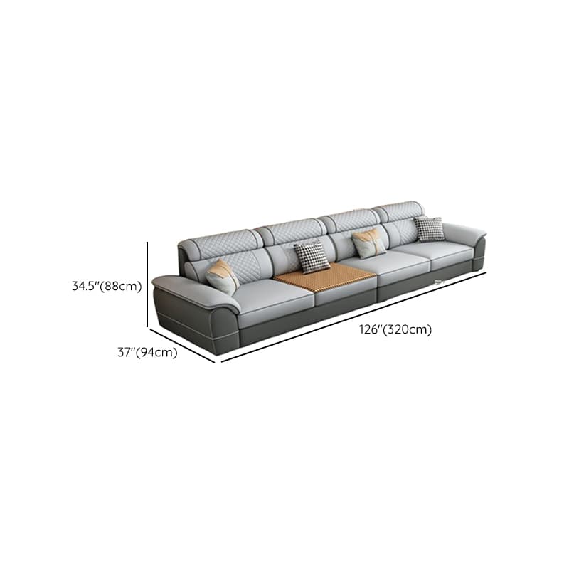 Modern Simple Style Straight/L-Shape Horizontal/Reversible Sofa Couch/Sofa Chaise in Grey with Water-resistant and Pillow Top Arm, 2-piece/3 Pc - image 17
