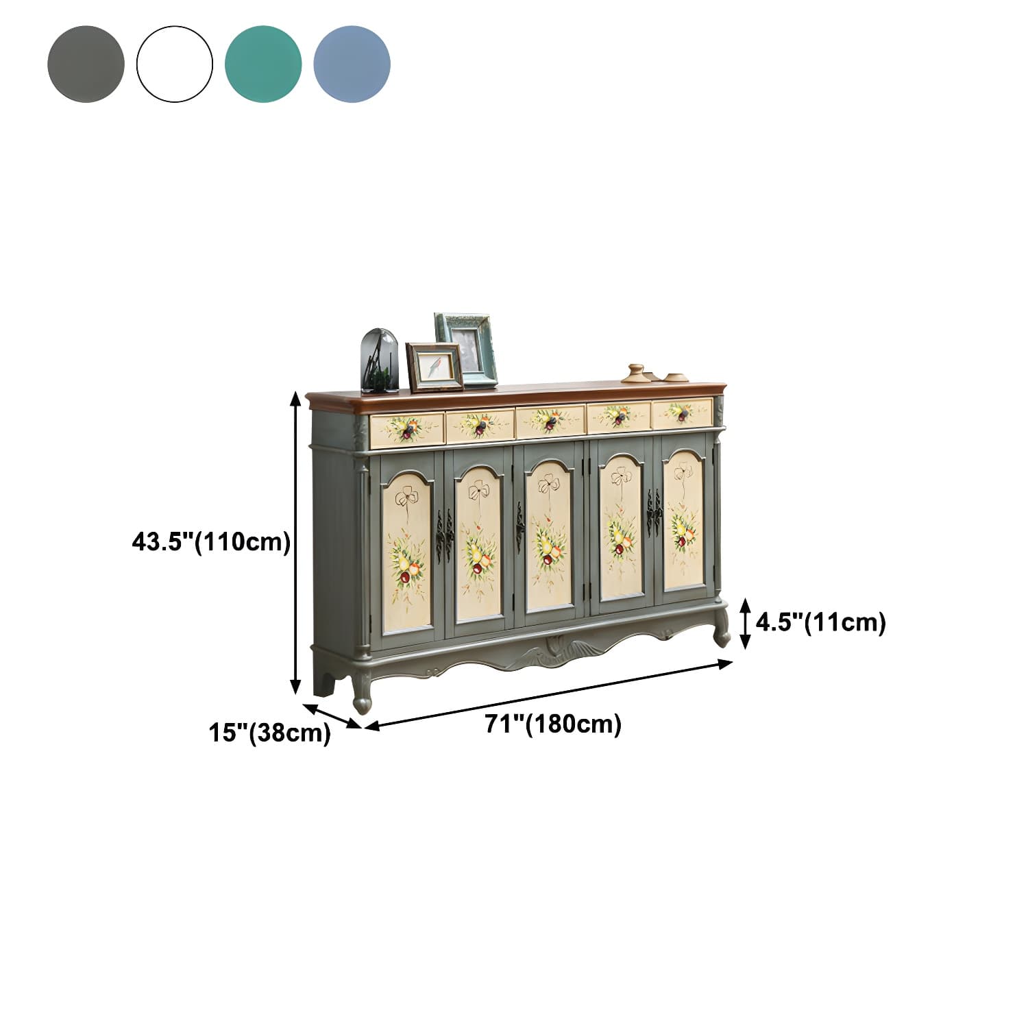 Glam Style Wood Sideboard with Drawers Dining Server for Kitchen - image 17