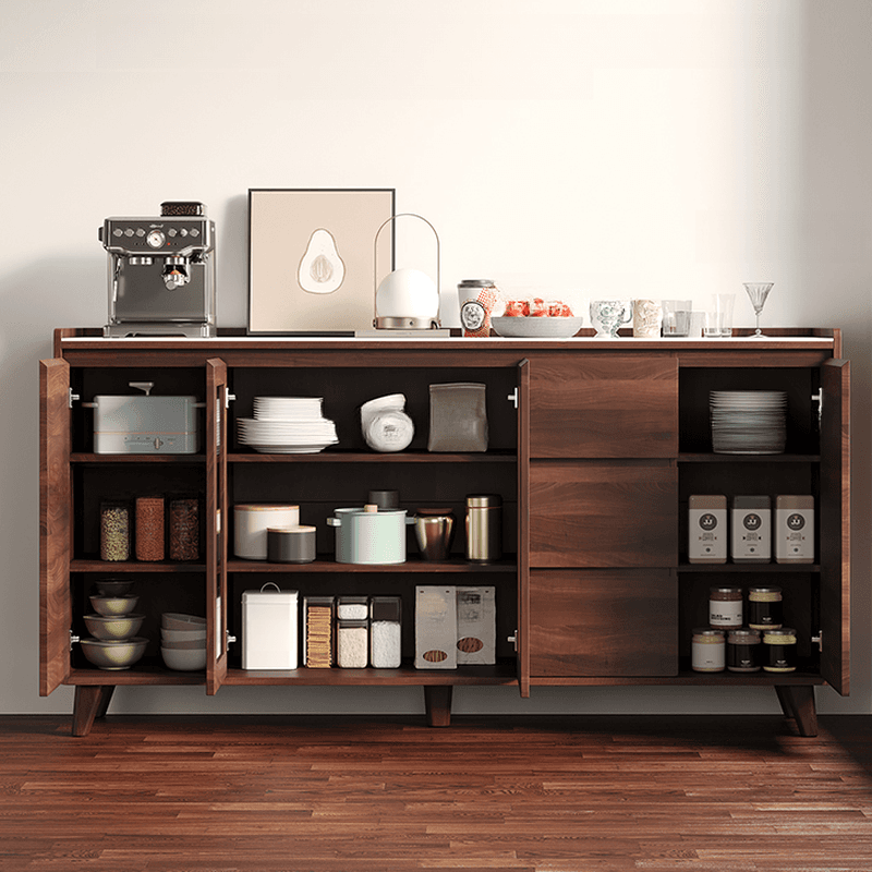3 Drawers & 2 Doors/3 Doors/4 Doors Standard/Narrow Sintered Stone Sideboard with Drawers & Adaptable Shelf, Cocoa