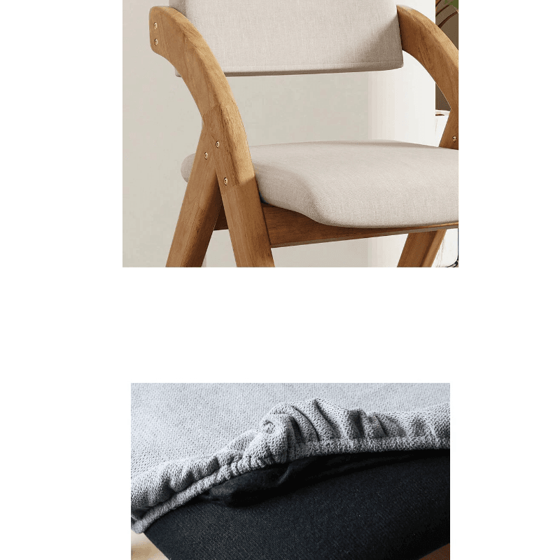 Casual Collapsible Side Chair with Midnight Black/Walnut/Wood Grain Rubberwood Legs and Upholstered Uncovered Back - image 14