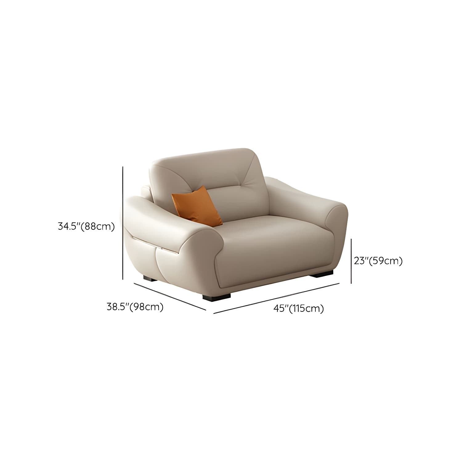 Modern Beige Upholstered Sectional Sofa with Flared Arms and Cushion Back Design - image 7
