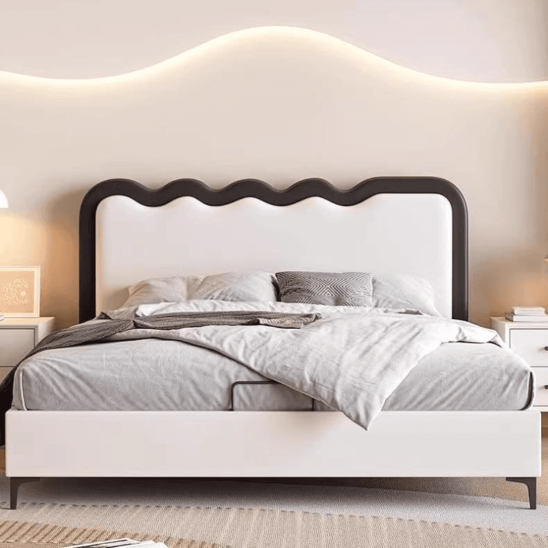 Art Deco Style Panel Headboard in Timber with No Distressing for Queen/Full/Twin XL Bed, Featuring Sponge Upholstery Fill and Free-standing Standard Height - image 10