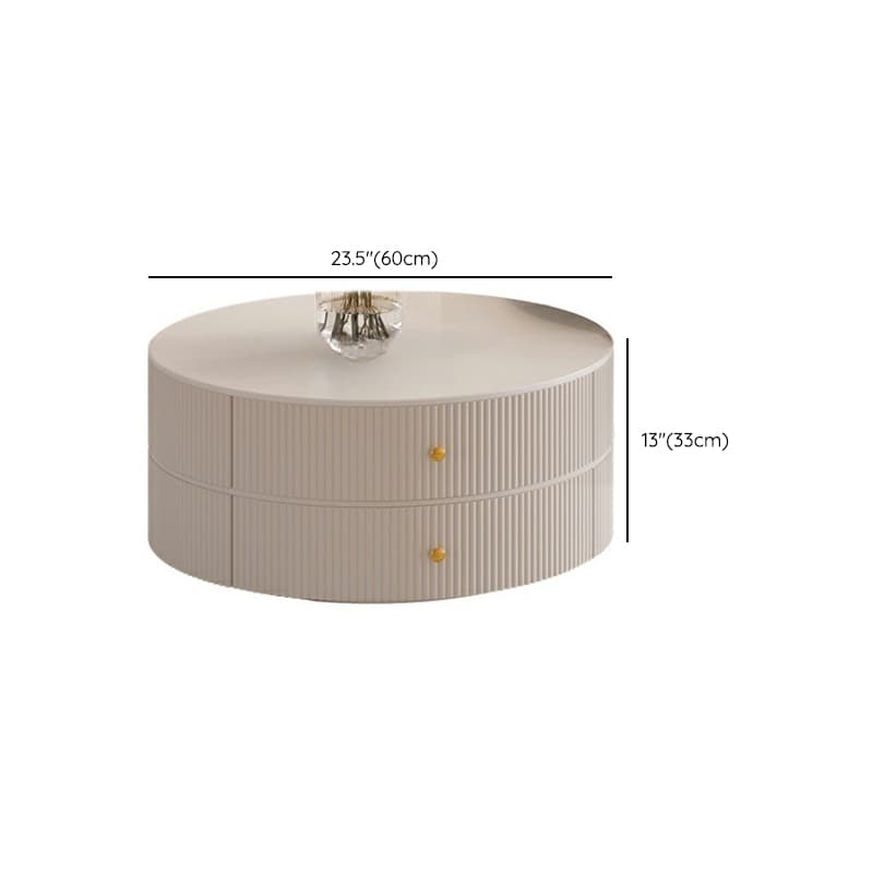 Round Coffee Table - Modern Style, Standard Size, Non-Upholstered, 2 Drawers, Scratch Resistant - image 26