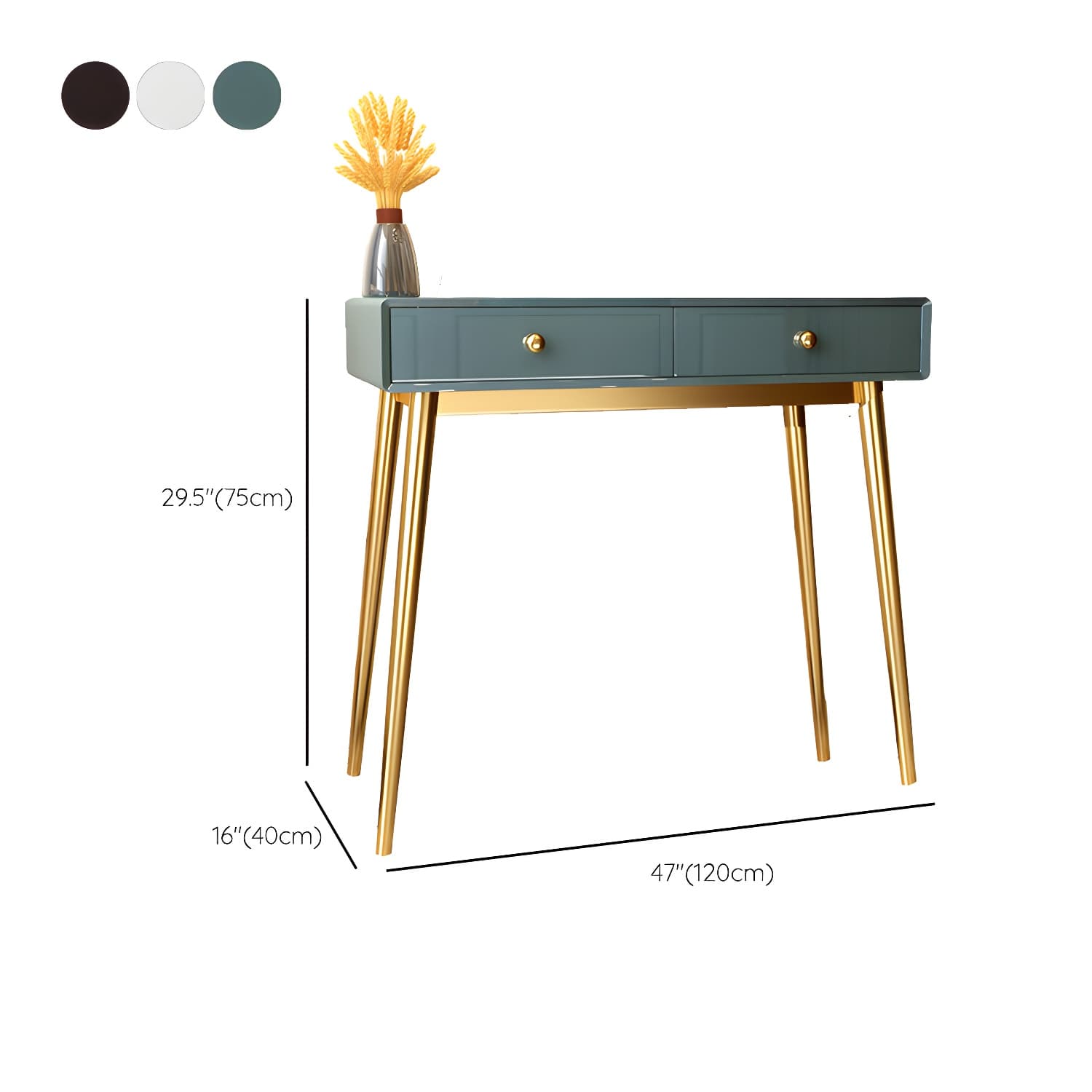 Glam 29.5" Height Wooden Makeup Vanity with Drawers and Mirror - image 18