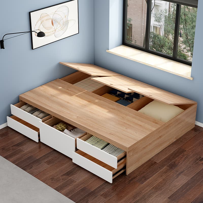 Trendy Oak Wood Tatami Bed Perfect for Living Room Use - image 6