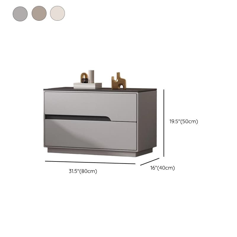 Minimalist Bedside Cabinet Nightstand with 2 Drawers and Stone Countertop - image 19