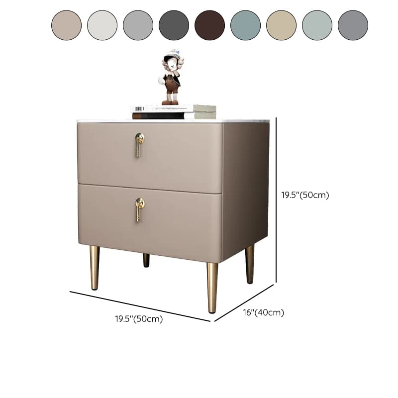 Minimalist 2-Drawer Stone Countertop Bedside Cabinet with Legs - image 15