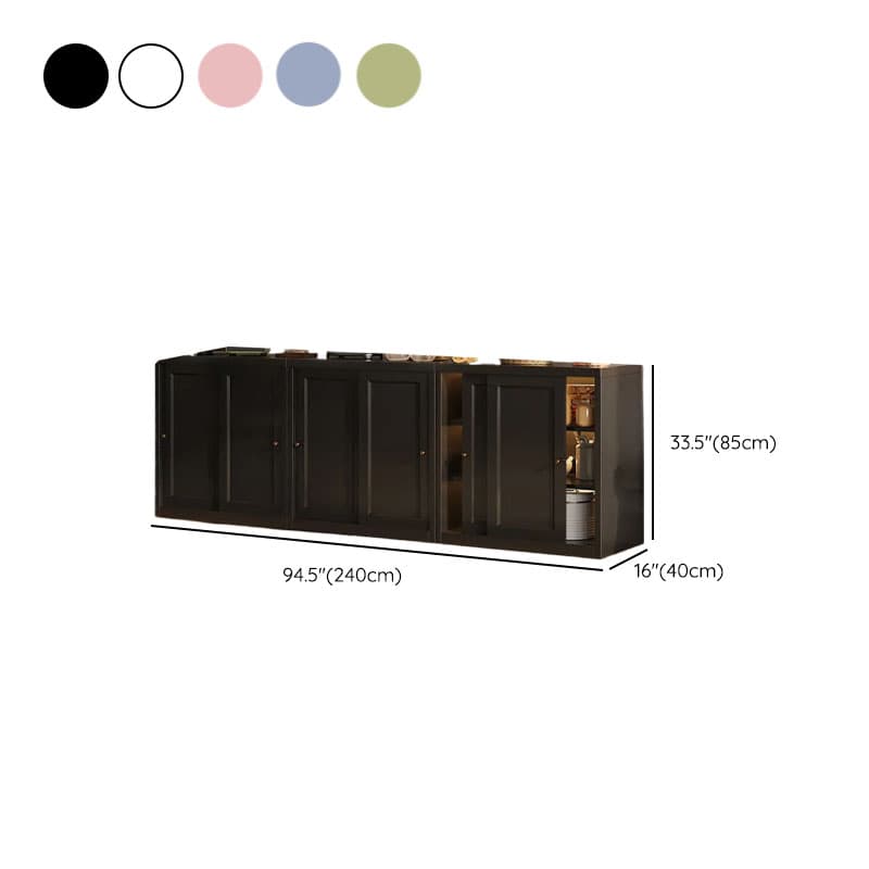 Art Deco Standard/Wide Oven Cabinet with Kitchen Cupboards, Iron Countertop, and Adjustable Sliding Doors - image 11