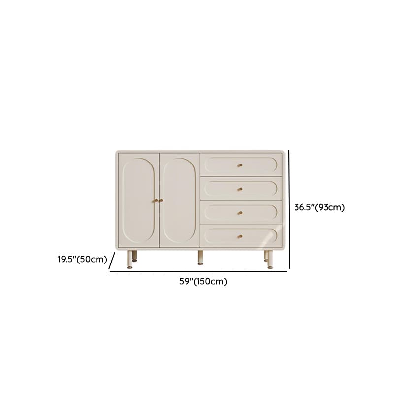 Chalk Casual Composite Wood Combo Dresser with 5 Drawers, Hutch, 3 Interior Shelves, Horizontal/Vertical - image 21