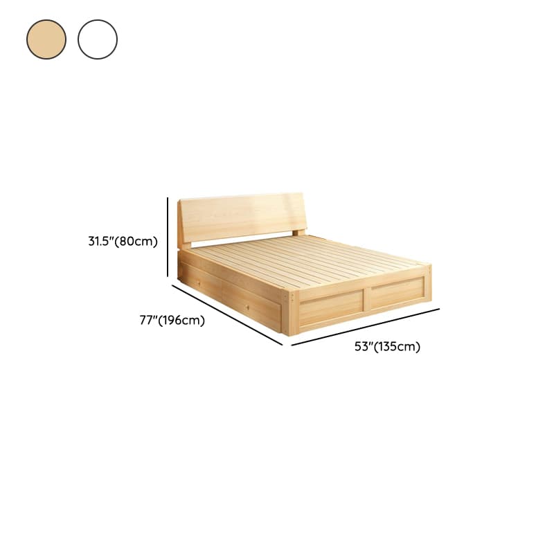 Casual Pine Wood Cabinet Bed/Pallet Bed Frame with 2 Drawers - image 18