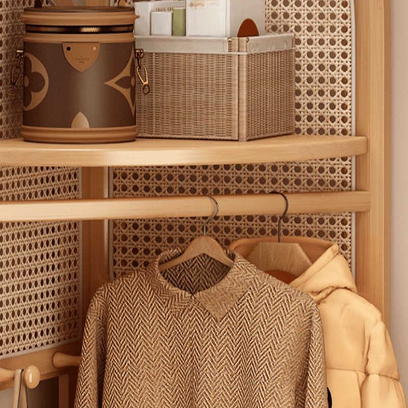 Modern Simple Nook Accent Cabinet with 2 Exterior Shelves, Storage Basket, and Midnight Black/Sepia Top - image 7