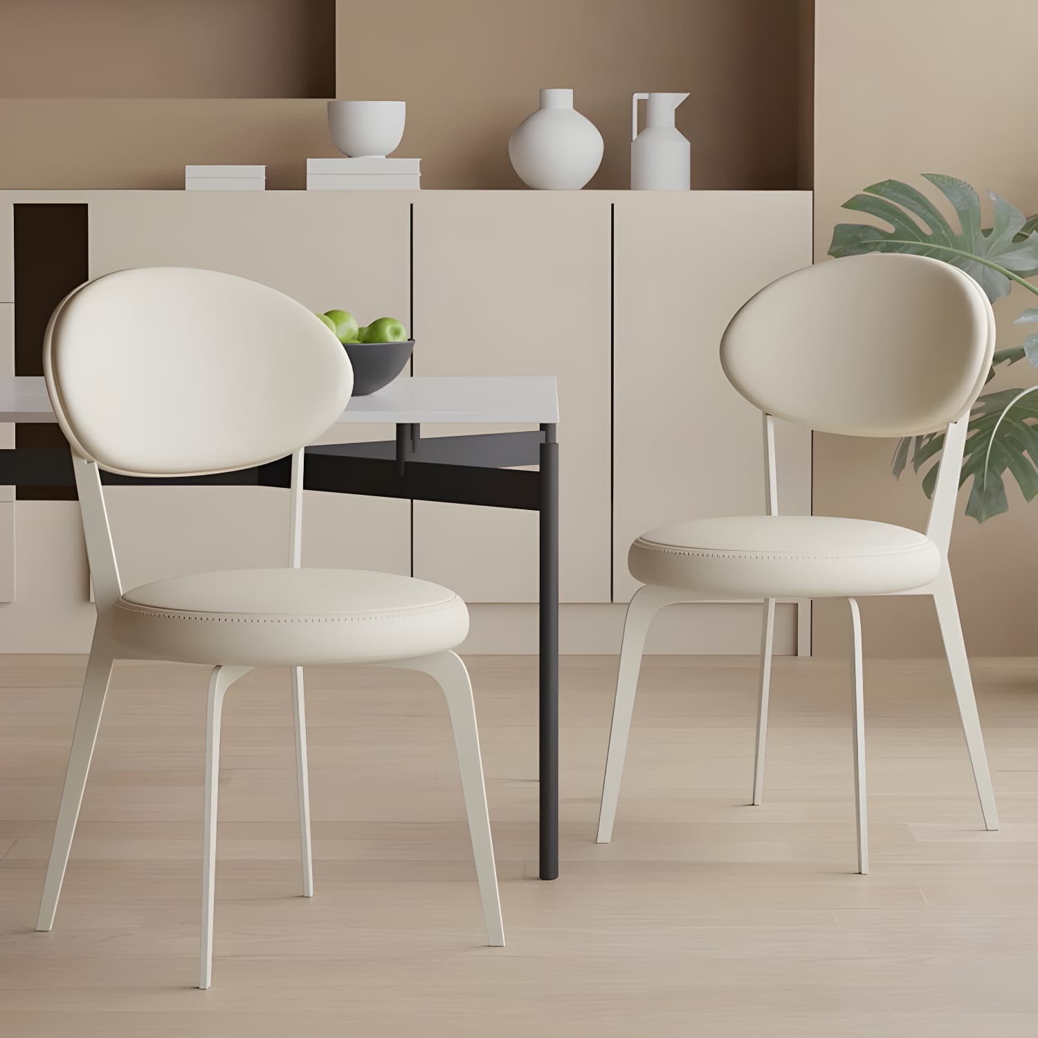Dining Room Open Back Upholstered Dining Side Chair with Metal Frame - image 16