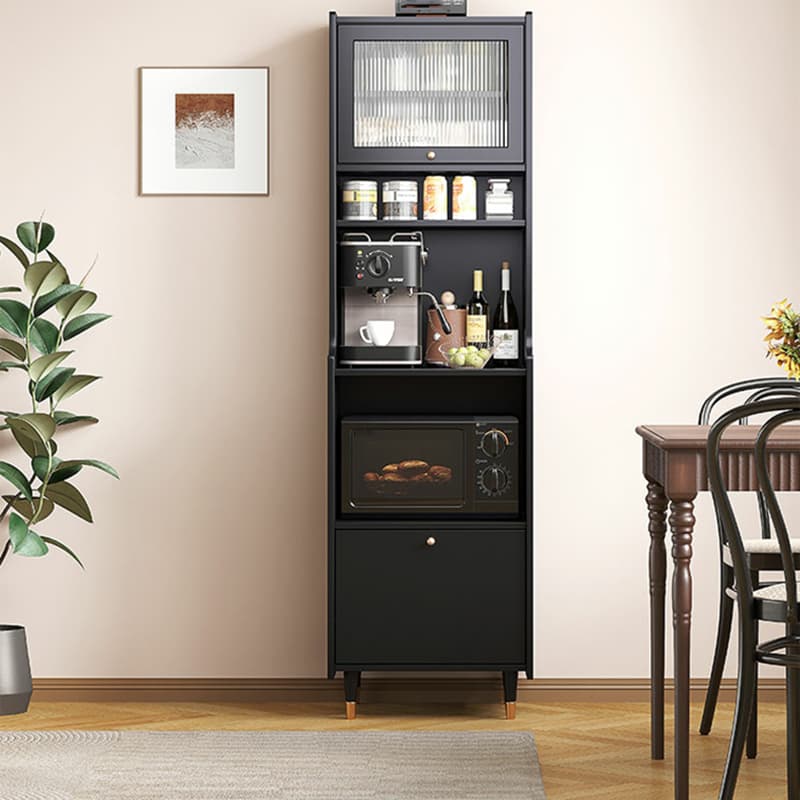 Living Room Use Simplistic Rectangle Black Wood Free Standing Utility Storage Cabinet with Knob Handle - image 3