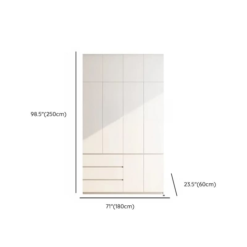 Minimalist Chalk Wooden Cabinet Armoire with Soft Close Drawer, Soft Close Door, Interior Shelves, and Clothing Rod - image 17