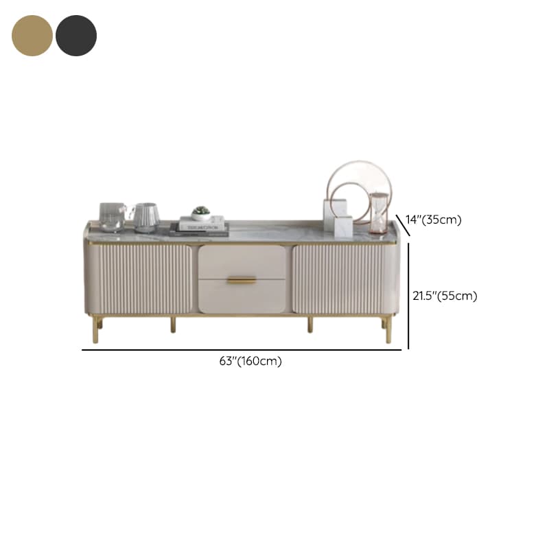 Sintered Stone Rectangular TV Stand for Sitting Room with 4-Drawer/2-Drawer, 2 Cabinets, and Cable Management - image 10