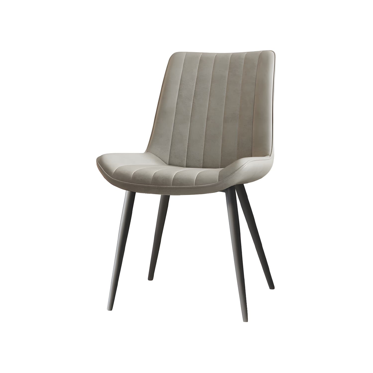 Scandinavian Study Room Leather Side Chair Matte Finish Parsons Dining Chairs