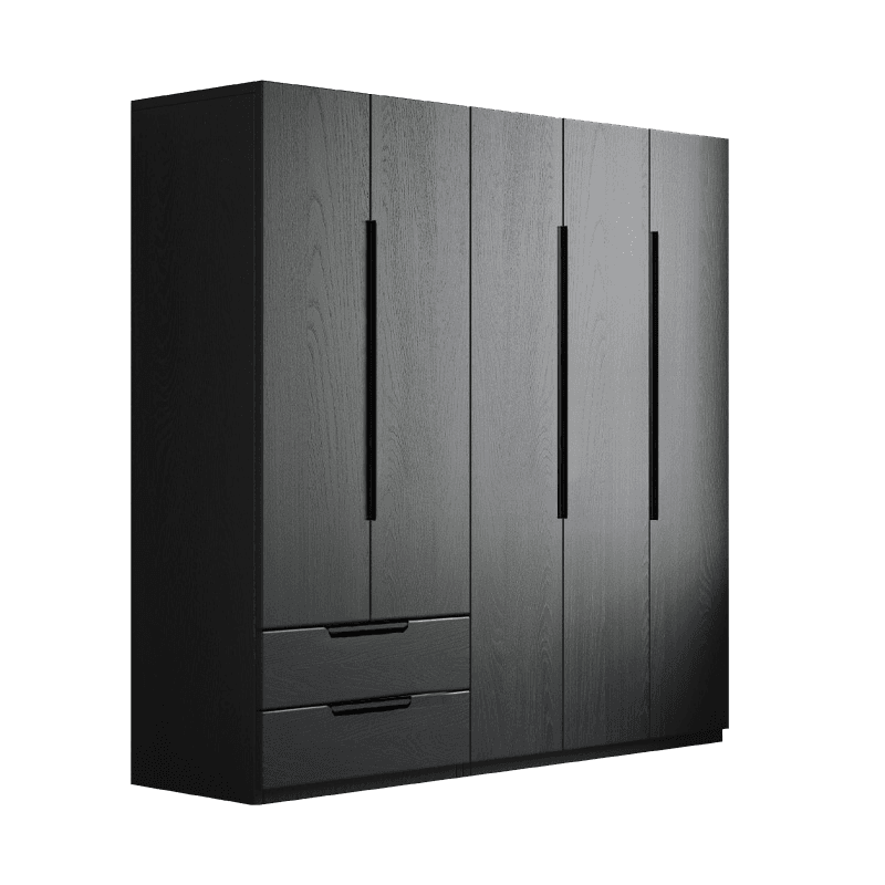 Ink Trendy Timber Wardrobe Armoire with Soft Close Drawer and Door, Interior Shelves, Clothing Rod - image 5