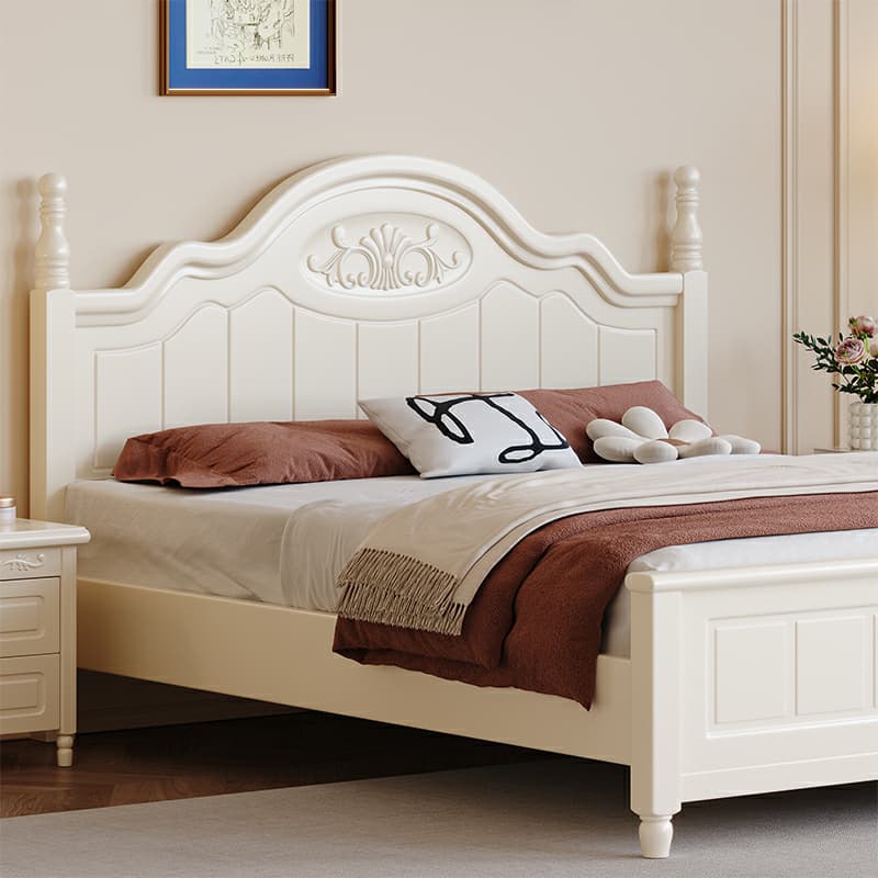 Modern Simple Style Natural Solid Wood Bed Frame with 4 Legs for Bedroom - image 11