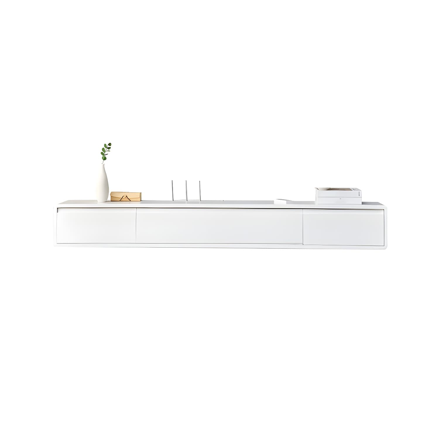 Wall-mounted TV Console Solid Wood TV Media Console with Drawers - image 10