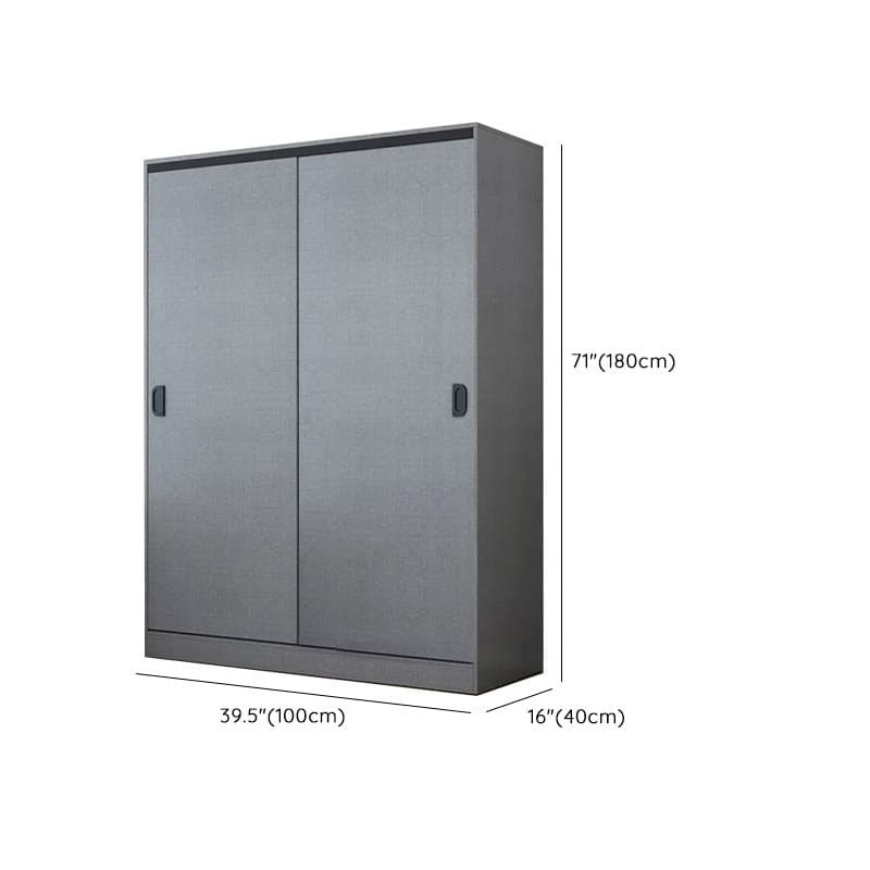 Dove Grey Modern Timber Wardrobe with Self-supporting Design, Soft Close Features, and Clothing Rod - image 7