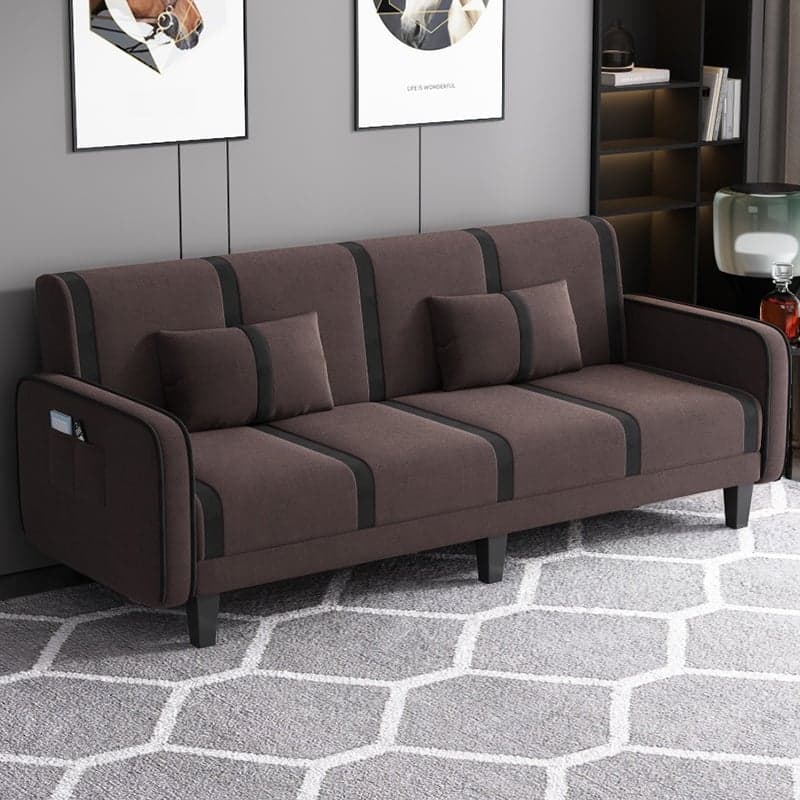 Trendy Solid Color Stain Resistant Standard Sofa/Loveseat in Dark Gray/Cerulean/Light Brown with Arm, Seats 3/2 People, and 2 Pillows - image 3