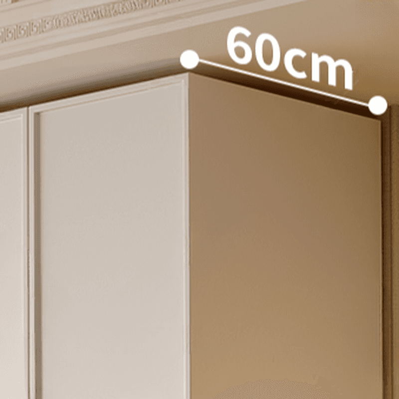 Chalk Modern Wooden Standalone Almirah with 3-Drawer, Interior Shelves, and Hanging Rod - image 3