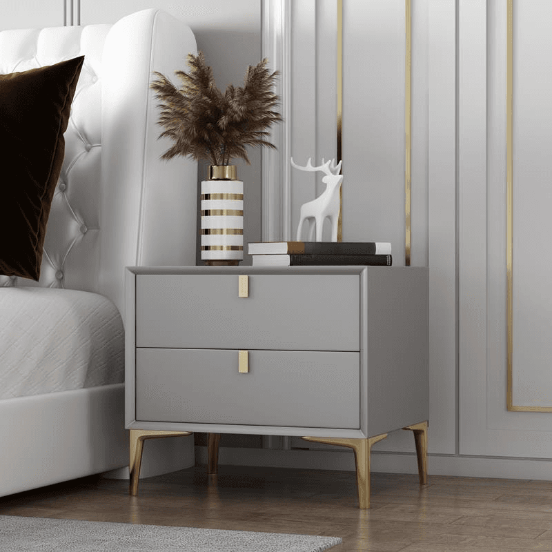 Modern Lumber Nightstand With Drawer Storage & Leg, 3 Drawers/2 Drawers - image 6
