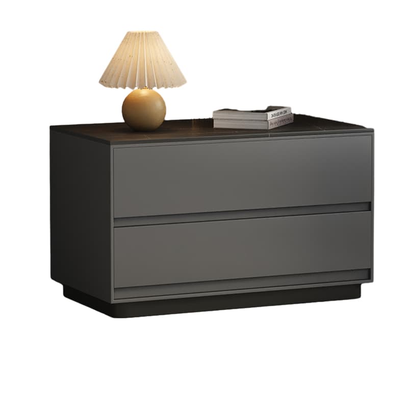 Modern Two-Drawer Wood Nightstand - Small Size - No Distressing - 40cm Width - image 14