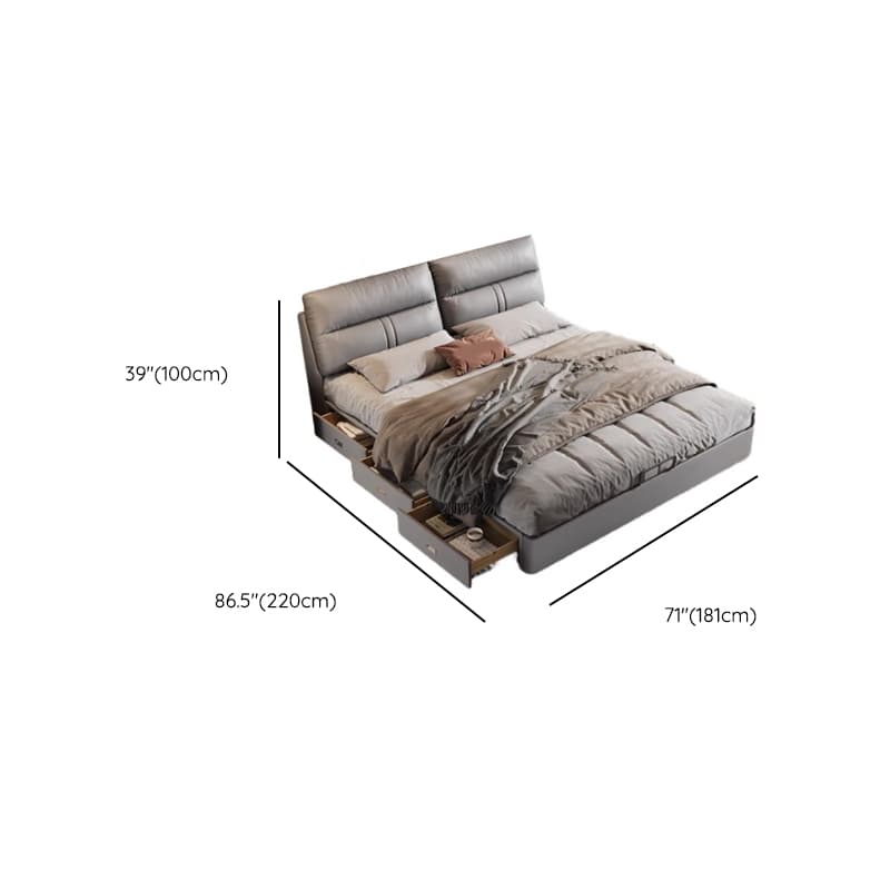 Light Gray Solid Color Storage Bed/Platform Bed with 3 Storage Boxes in Pine Wood for Living Room - image 16