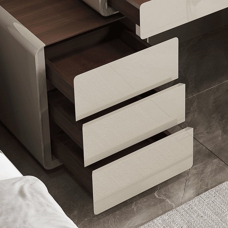 Modish Large/Standard Vanity Set in Gray with 5/8 Drawers, Polymer Frame, Mirror Lights, and Chair - image 6