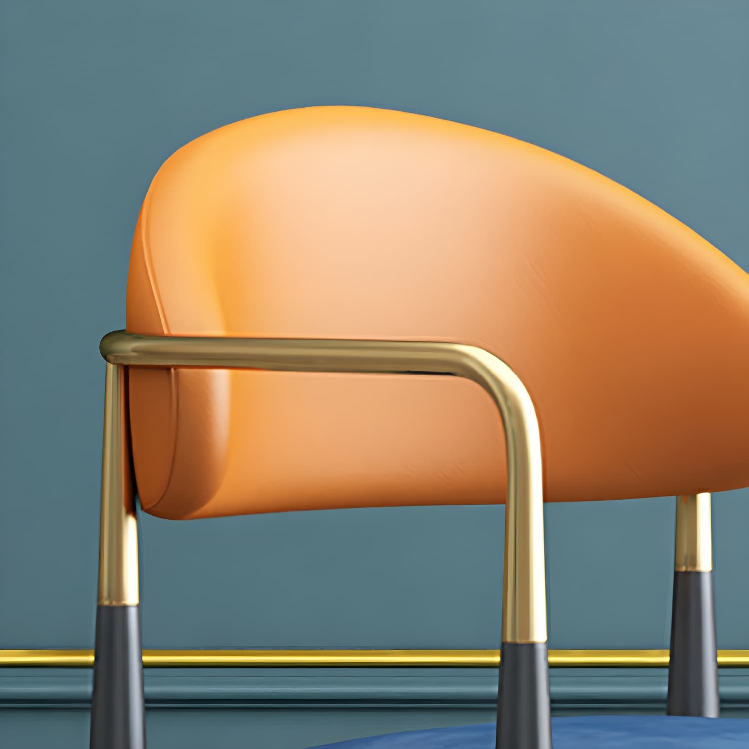 Modern Style Arm Chair Open Back Dining Chair with Metal Legs - image 14