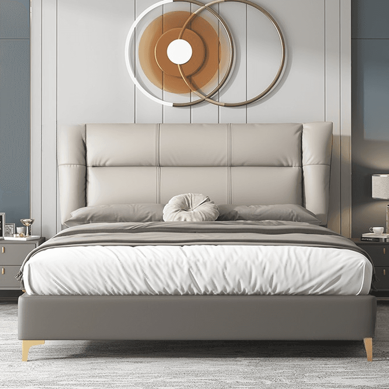 Simplistic Style Panel Headboard in Lumber with No Distressing, Rectangular Shape for King/Queen/Full XL Bed, Cotton Upholstery Fill, Standard Height - image 12