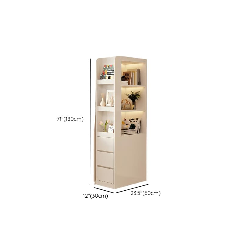 Modern Simple Style Rectangular Detached Decorative Cabinet with 3 Exterior Shelves, Composite Wood Countertop in Chalk, and Soft Close Drawer - image 13