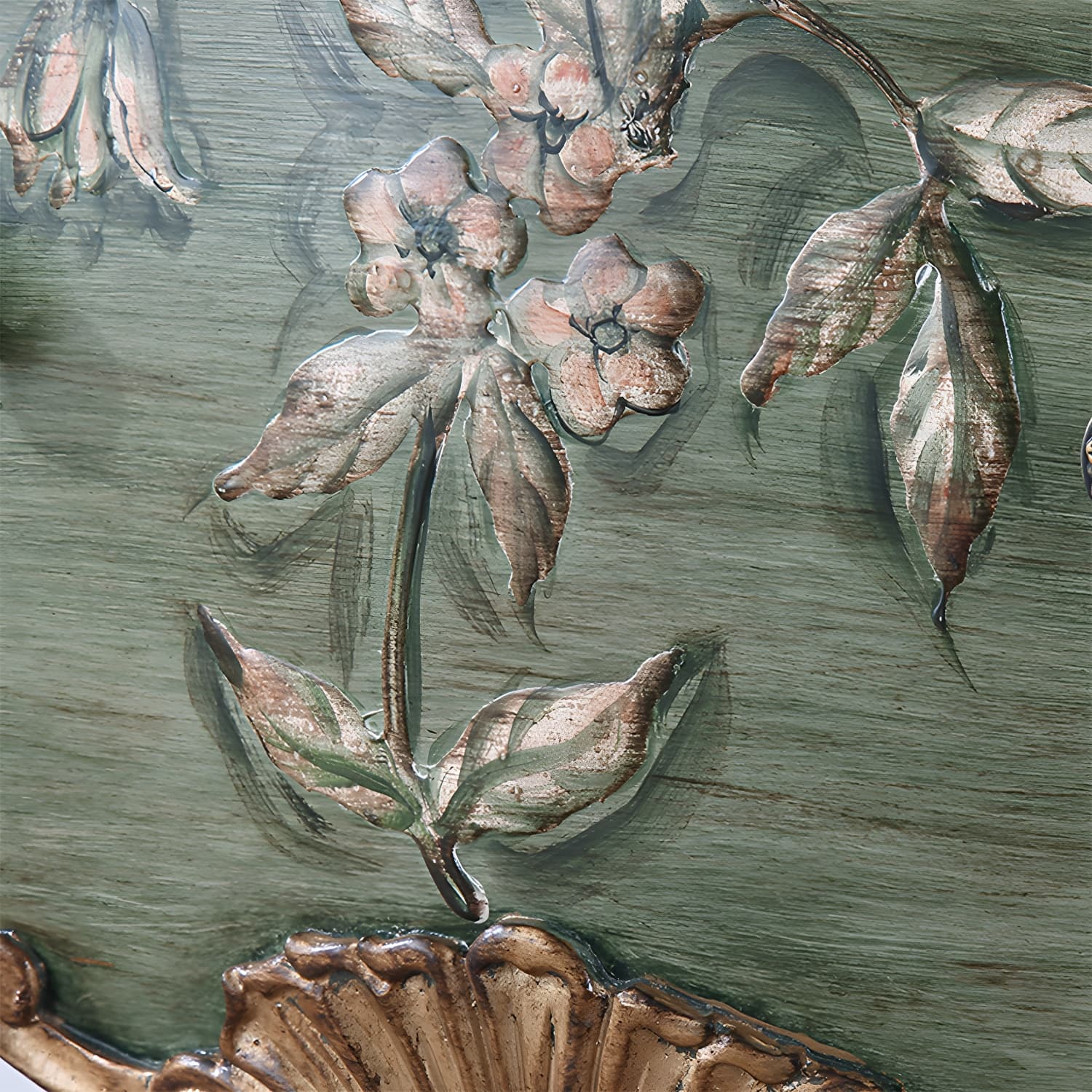 Mid-Century Modern Cabinet Fretwork Hand Painted Side Cabinet - image 10