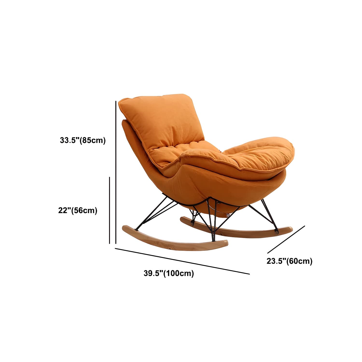 Solid Wood Rocking Chair Modern Rocker Chair with Removable Cushions - image 25