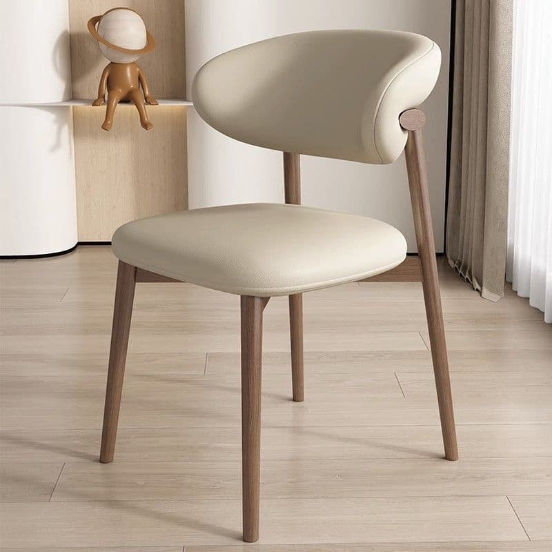 Modern Padded Armless Chair with Lumber Legs and Low Back - image 5