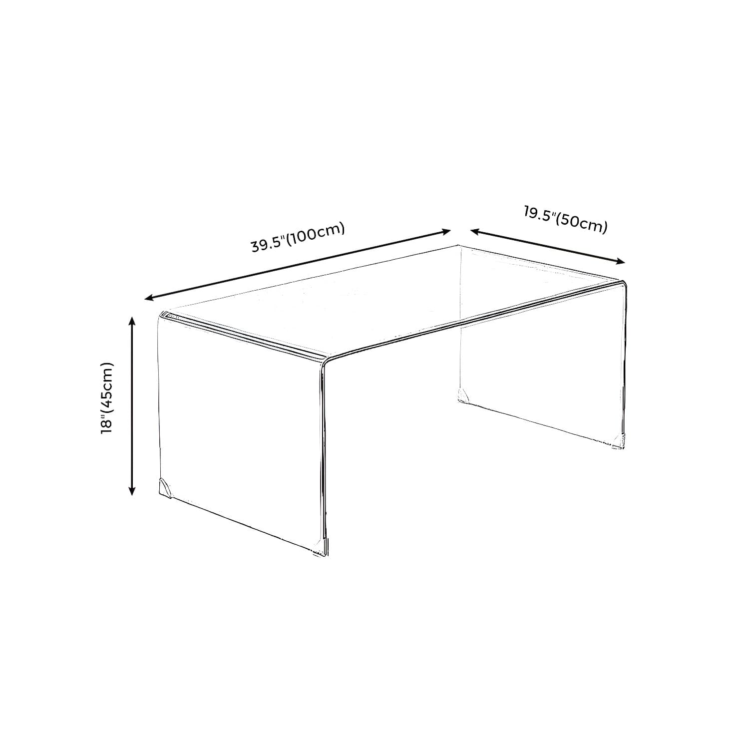 Modern Rectangle Coffee Table Acrylic Cocktail Table for Living Room - image 13