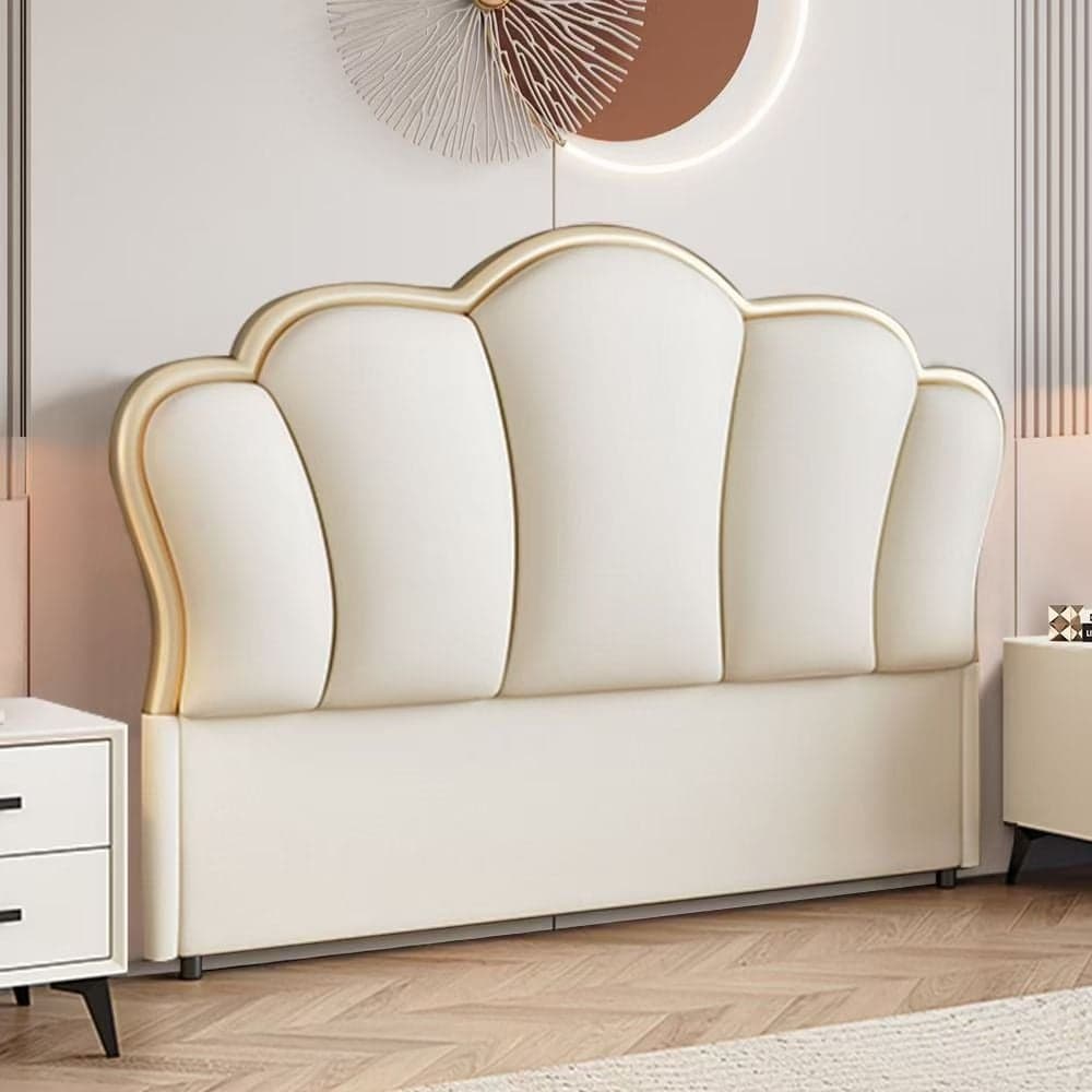 Modish/Sumptuous Style Panel Headboard in Timber with No Distressing for King/Queen/Full Bed, Featuring Sponge Upholstery Fill and Free-standing Standard Installation at Standard Height - image 5