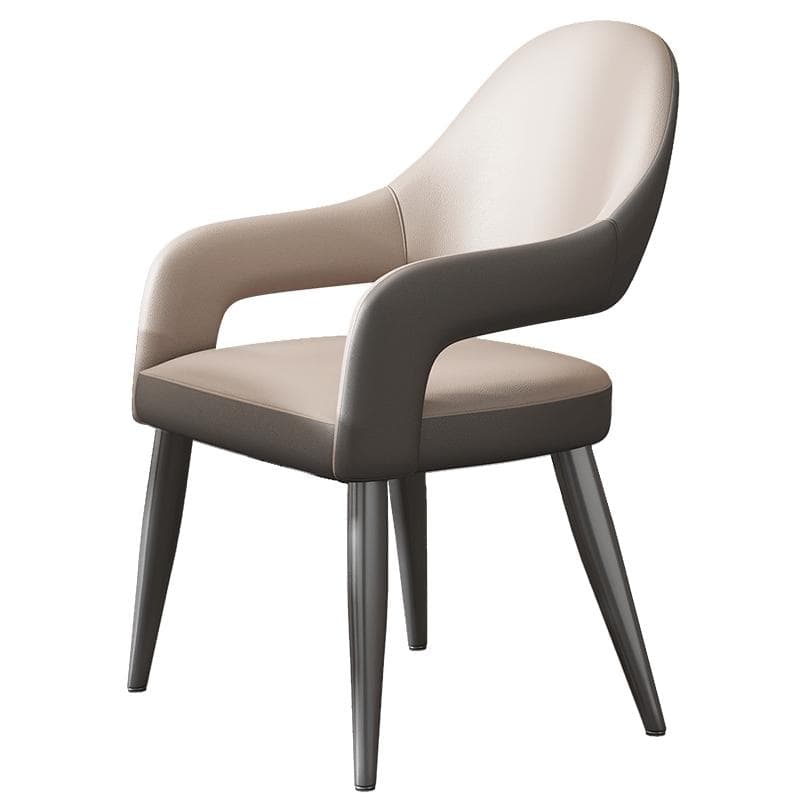 Faux Leather Arm Chair with Standard Back and Metal Legs in Gray for Kitchen & Dining - image 13