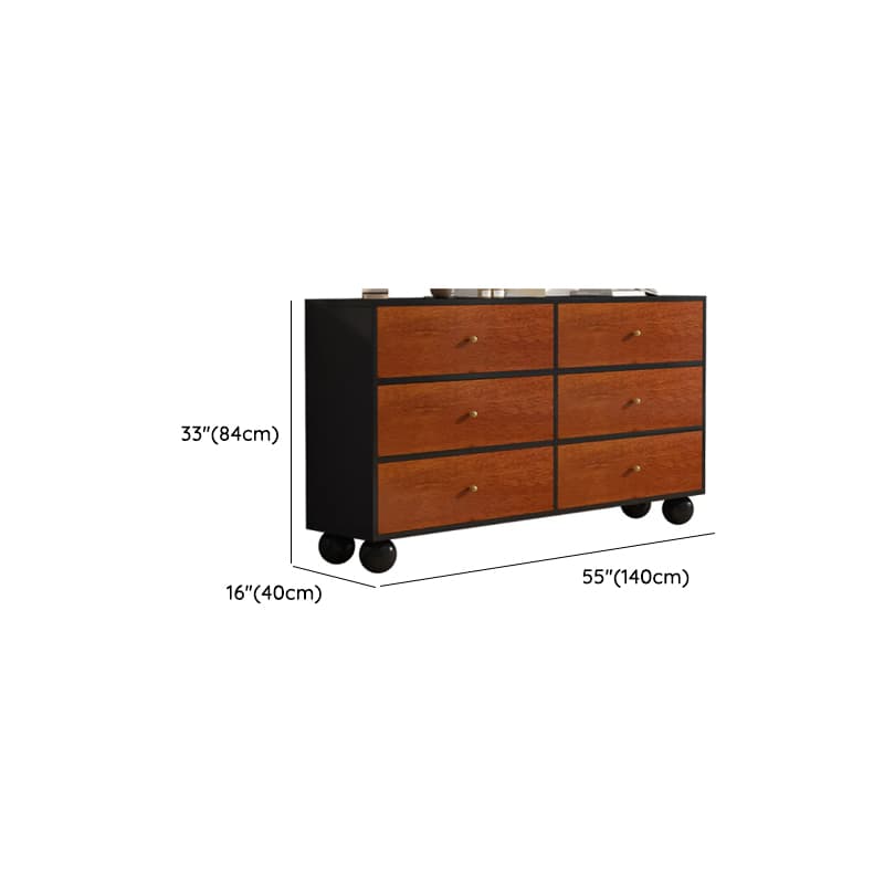 Cocoa Simple Manufactured Wood Console Dresser with 6 or 9 Drawers in Horizontal or Vertical Orientation - image 20