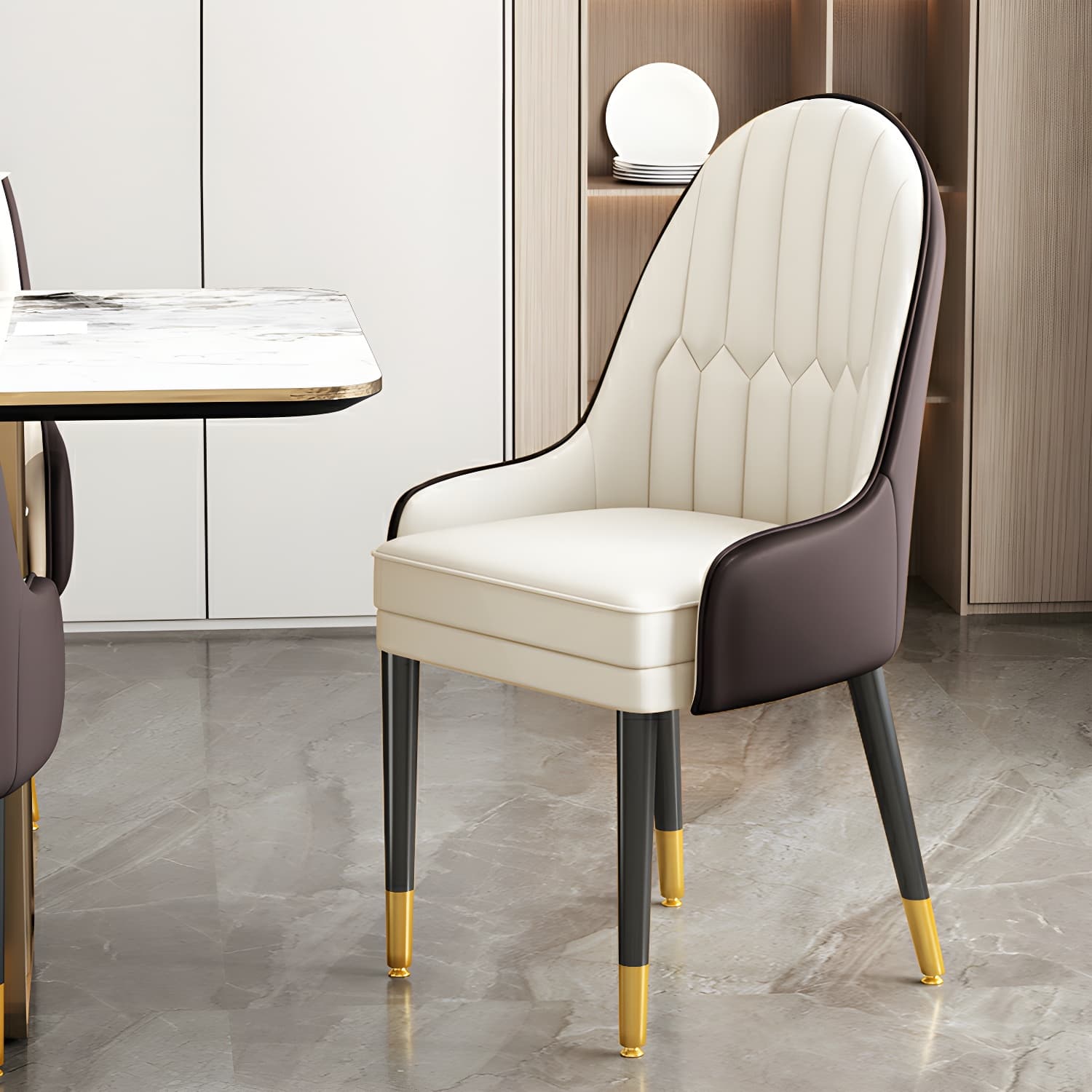 Dining Room Armless Dining Chair Parsons Faux Leather Dining Chair - image 3