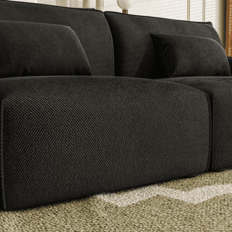 Modish Solid Color Gray/Midnight Black/Chalk Floor Sofa for 3/for 2 with 2 Pillows, Scratch-durable - image 13