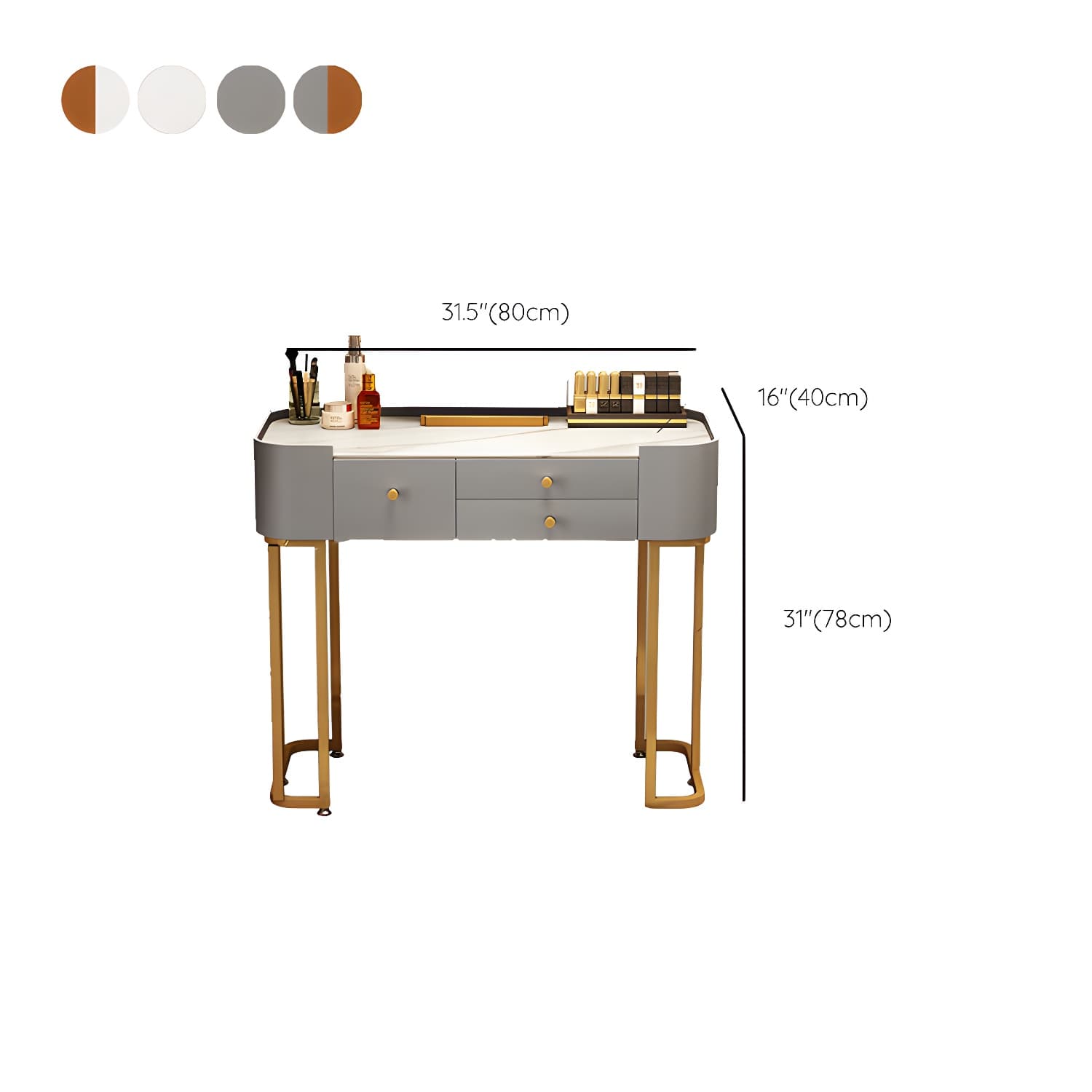 Glam Vanity Dressing Table Bedroom Makeup Vanity Desk with Drawer - image 16
